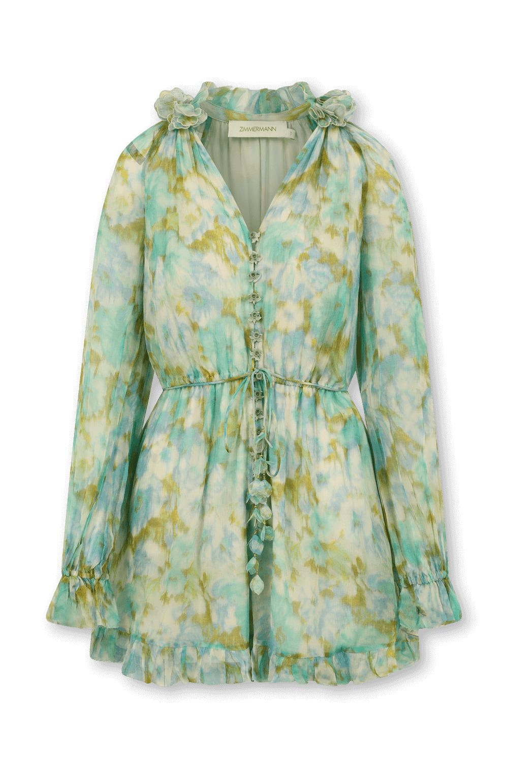 תמונה קידמית של אוברול פרחוני ממשי