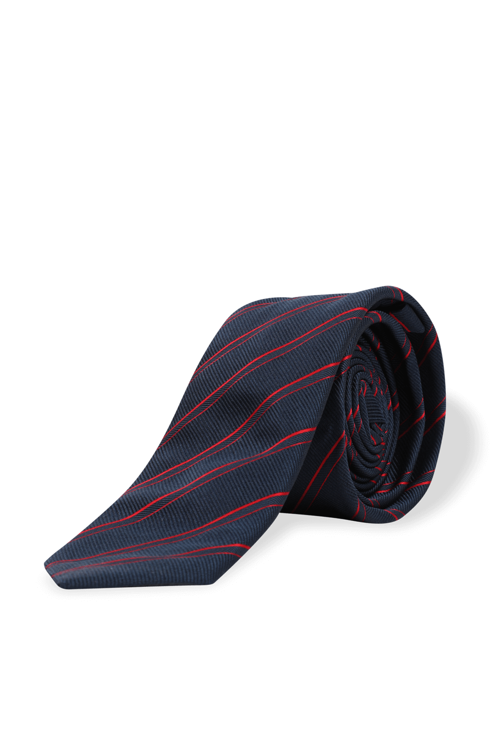 תמונה קידמית של Stripes Silk Tie in Blue and Red
