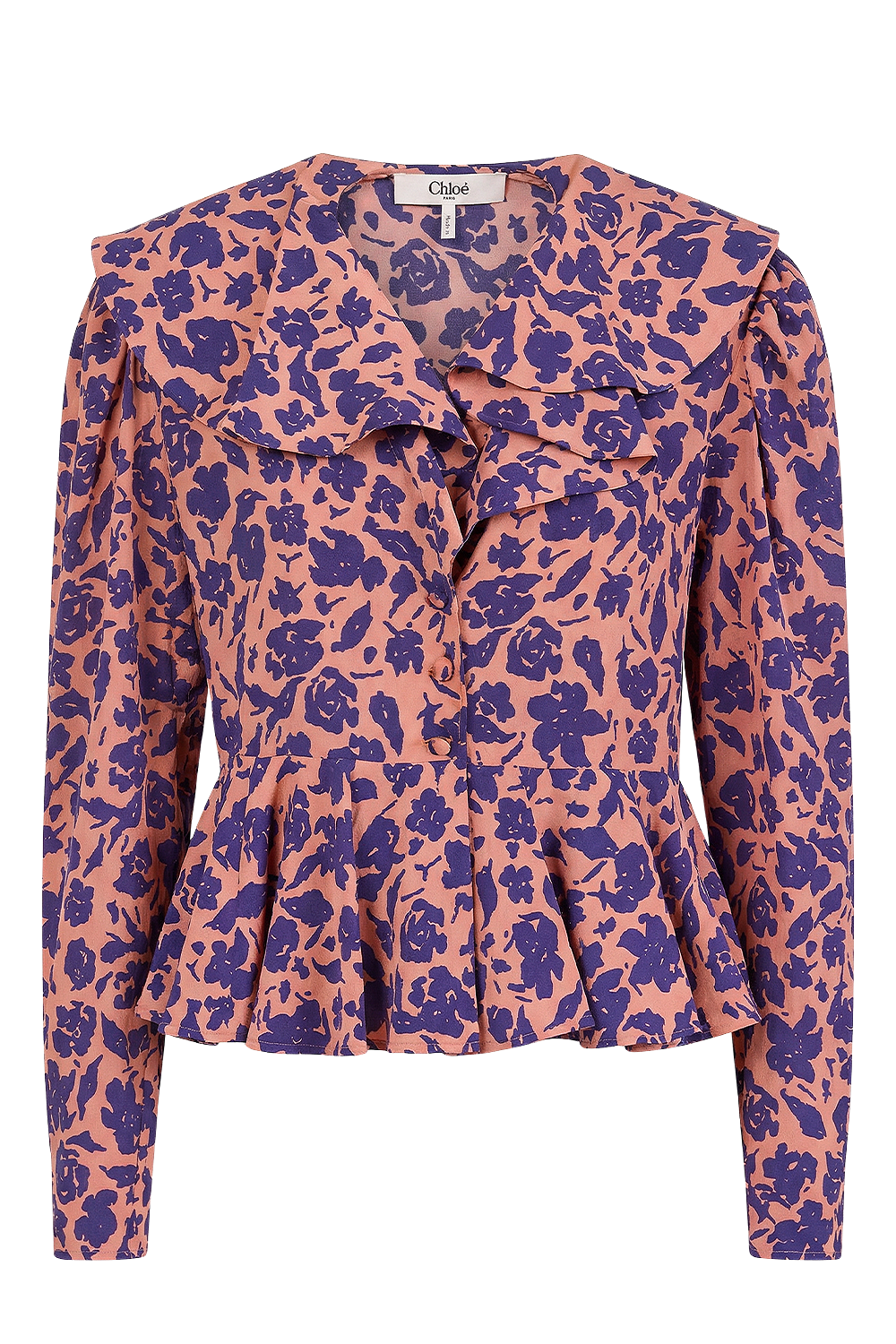 תמונה קידמית של טופ משי פרחוני