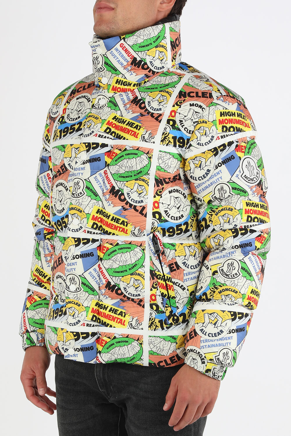 תמונת דוגמן קידמית של מעיל פאפר דו צדדי בדגומה צבעונית