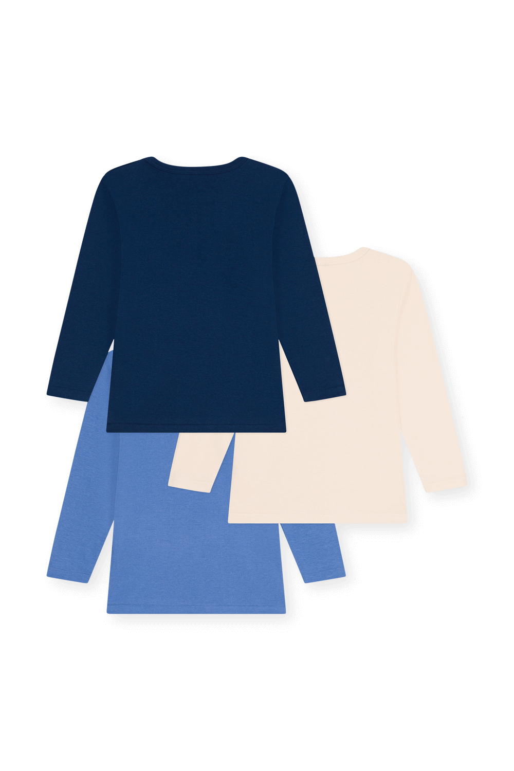 תמונה אחורית של מארז שלוש חולצות טי ארוכות - גילאי 6-12 שנים