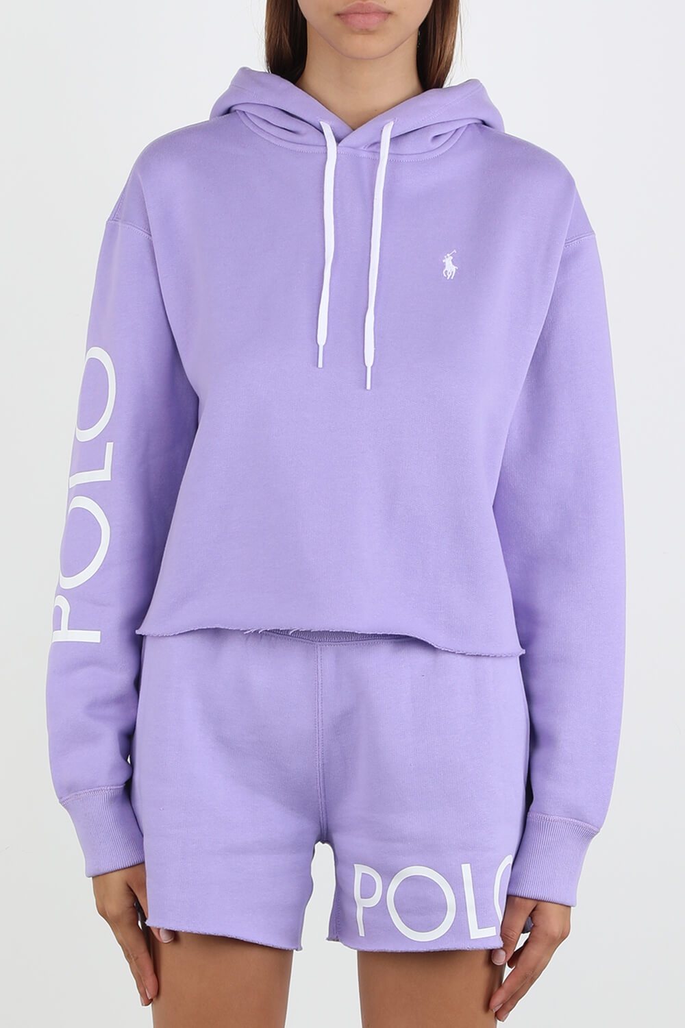 Cropped Hoodie in Purple image number null POLO RALPH LAUREN