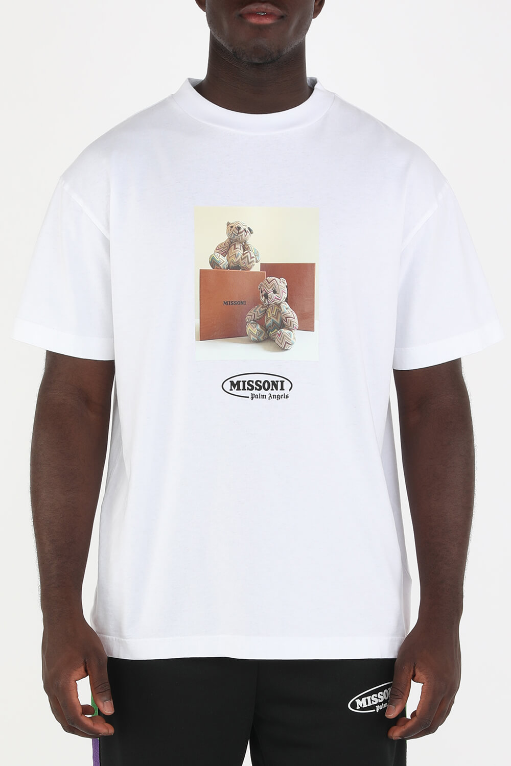 תמונת דוגמן קידמית של Palm Angels X Missoni Bear T-Shirt in White