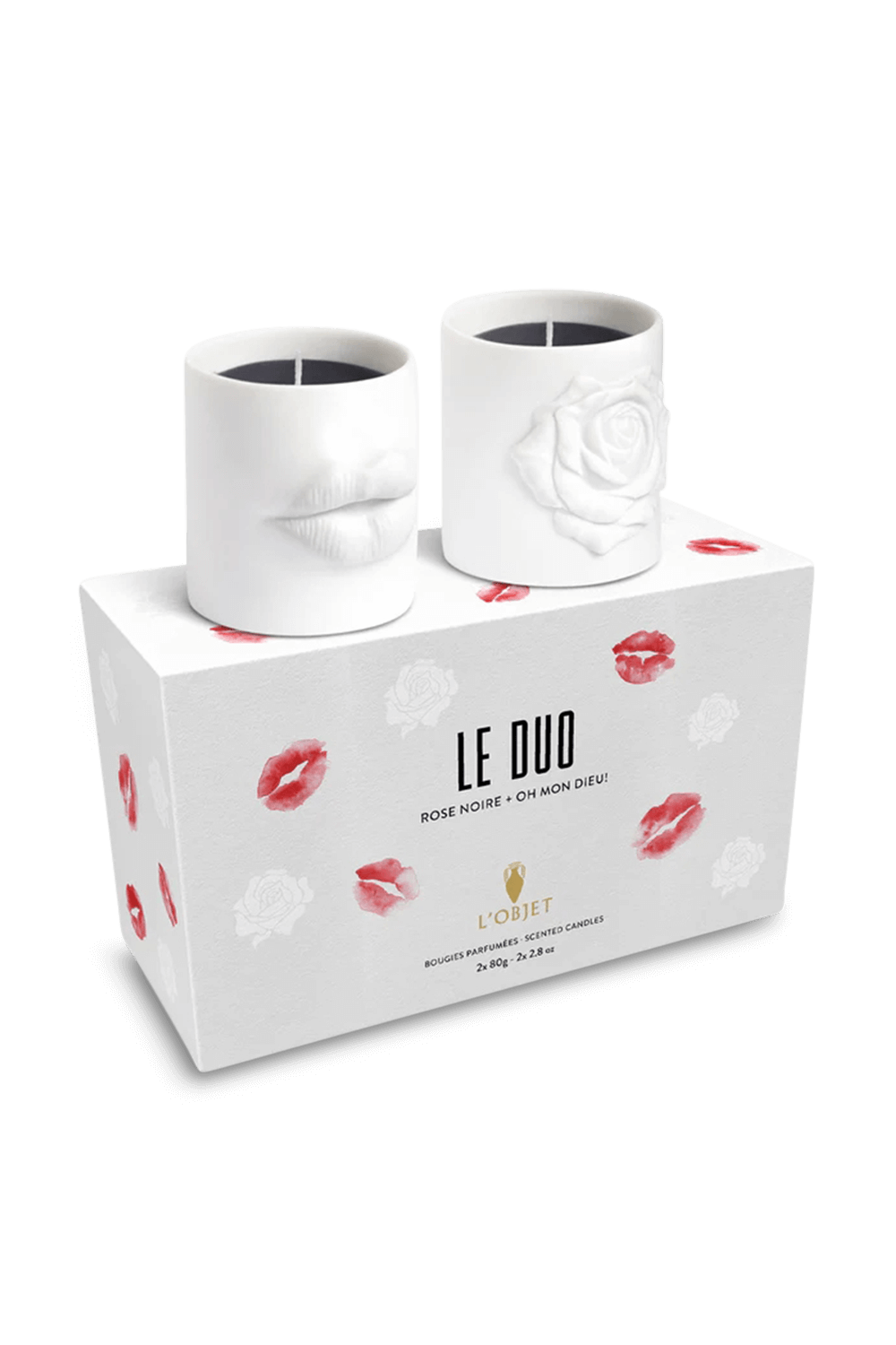 תמונה אחורית של Le Duo Lips + Rose candles - Gift Set