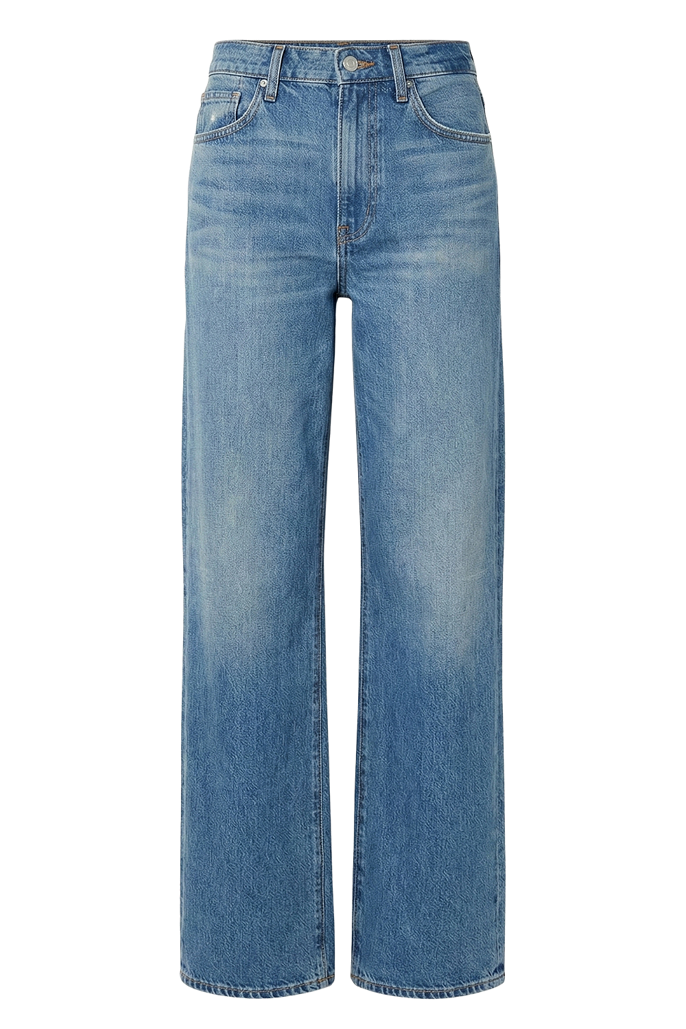 תמונה קידמית של מכנסי ג'ינס אוברסייז בגזרה ישרה