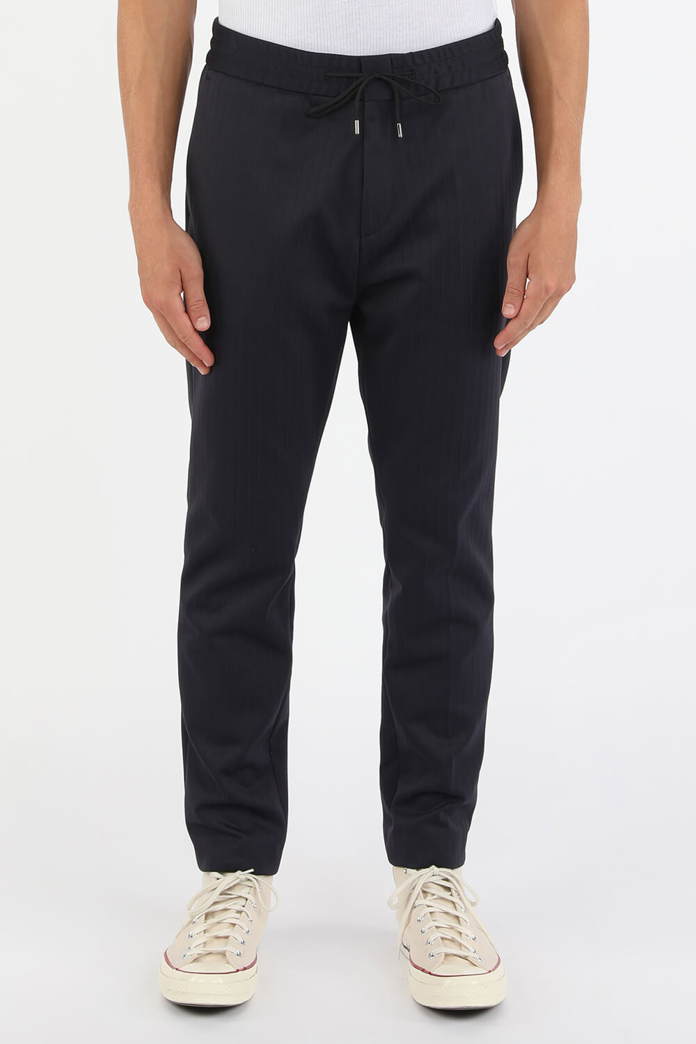 Extra Slim Fit Stretch Jersey Trousers in Blue HUGO