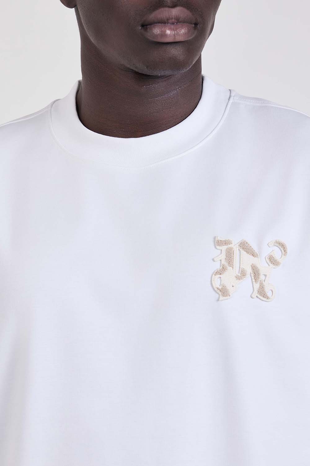 תמונת תקריב דוגמן של חולצת טי אוברסייז