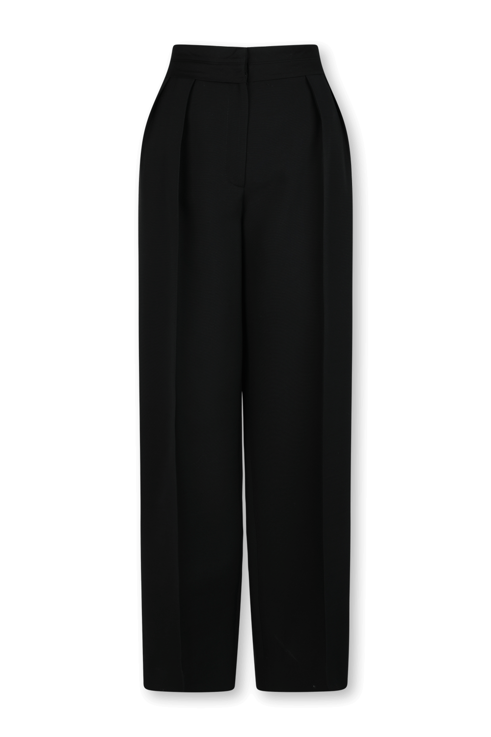 תמונה קידמית של מכנסיים מחויטים ישרים מצמר