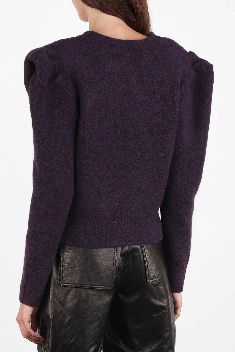 תמונת דוגמן אחורית של Omahaya Structured Shoulder Sweather In Deep Purple