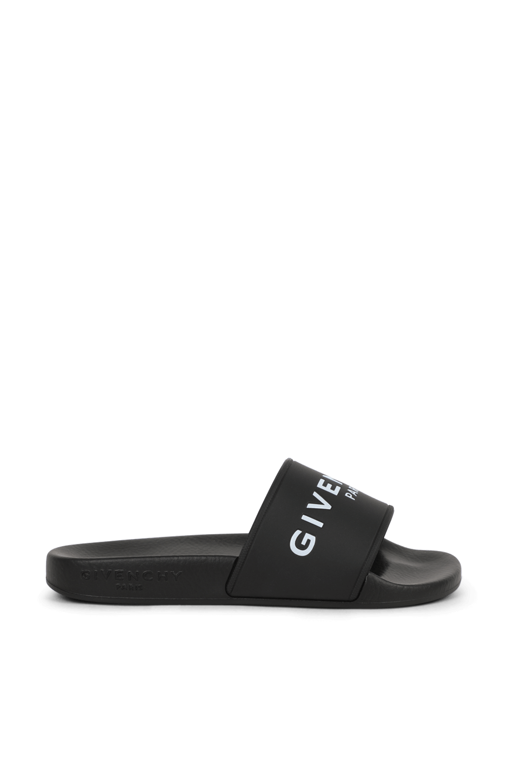 תמונה קידמית של מידות 28-33 סנדלי סליידס ממותגים בשחור ולבן