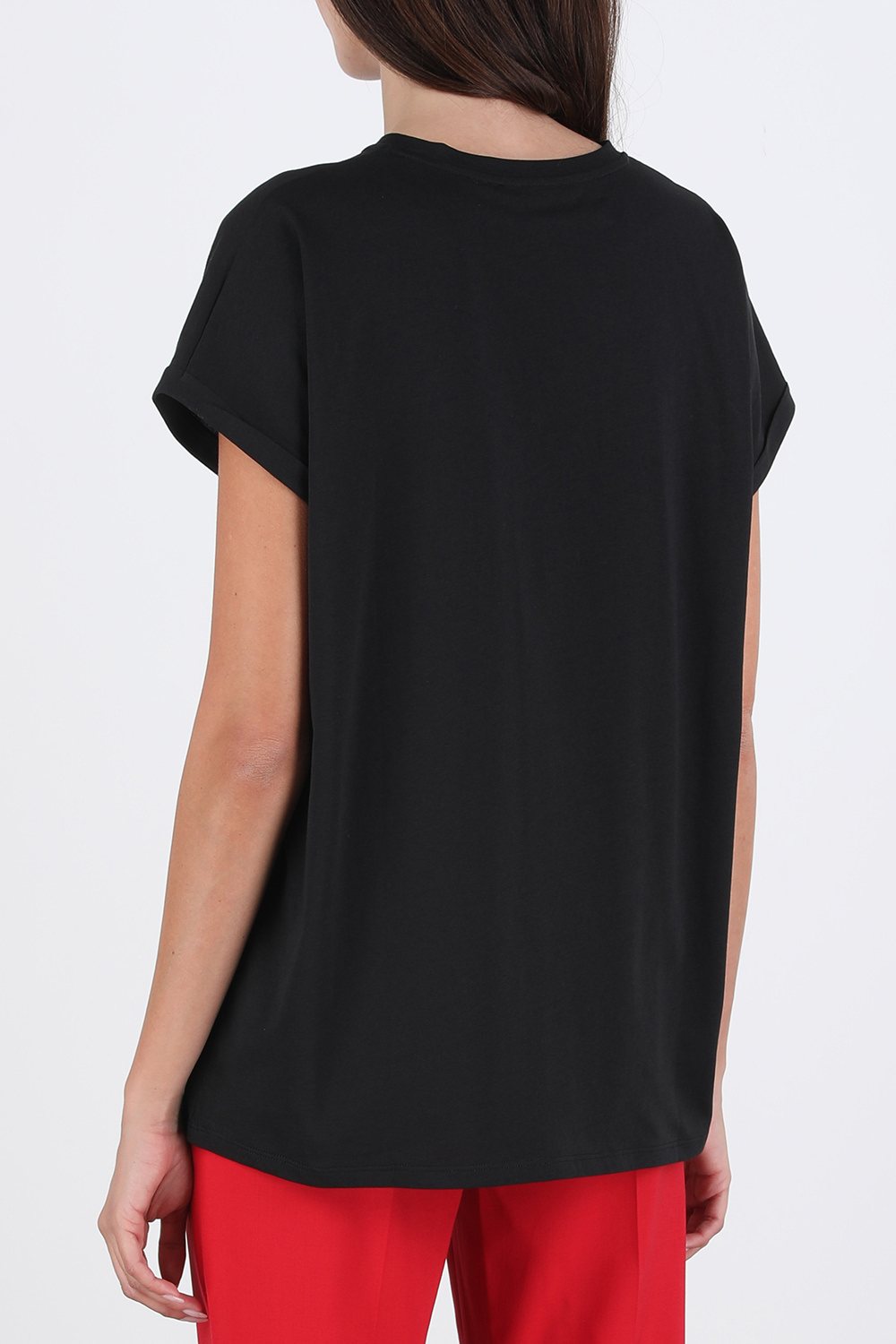 תמונת דוגמן אחורית של Flocked Logo Eco Tshirt in Black