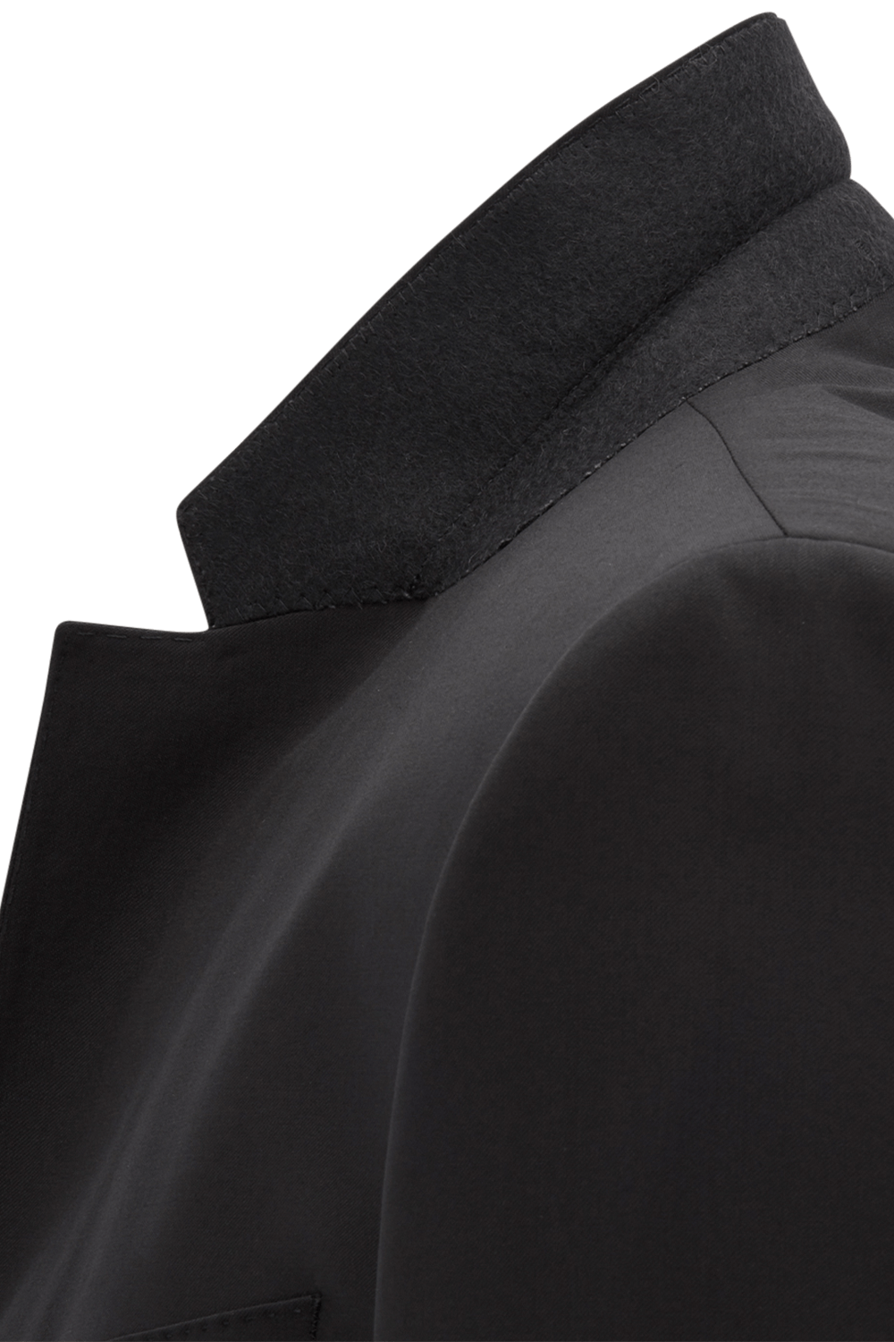 תמונת תקריב של Black Slim Fit Jacket in Virgin Wool