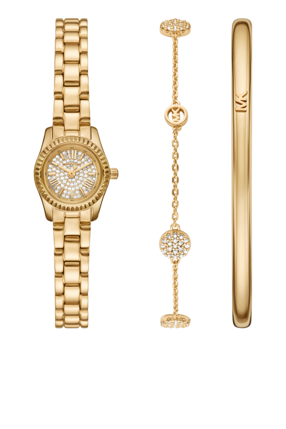 תמונה קידמית של מארז שעון ושני צמידים