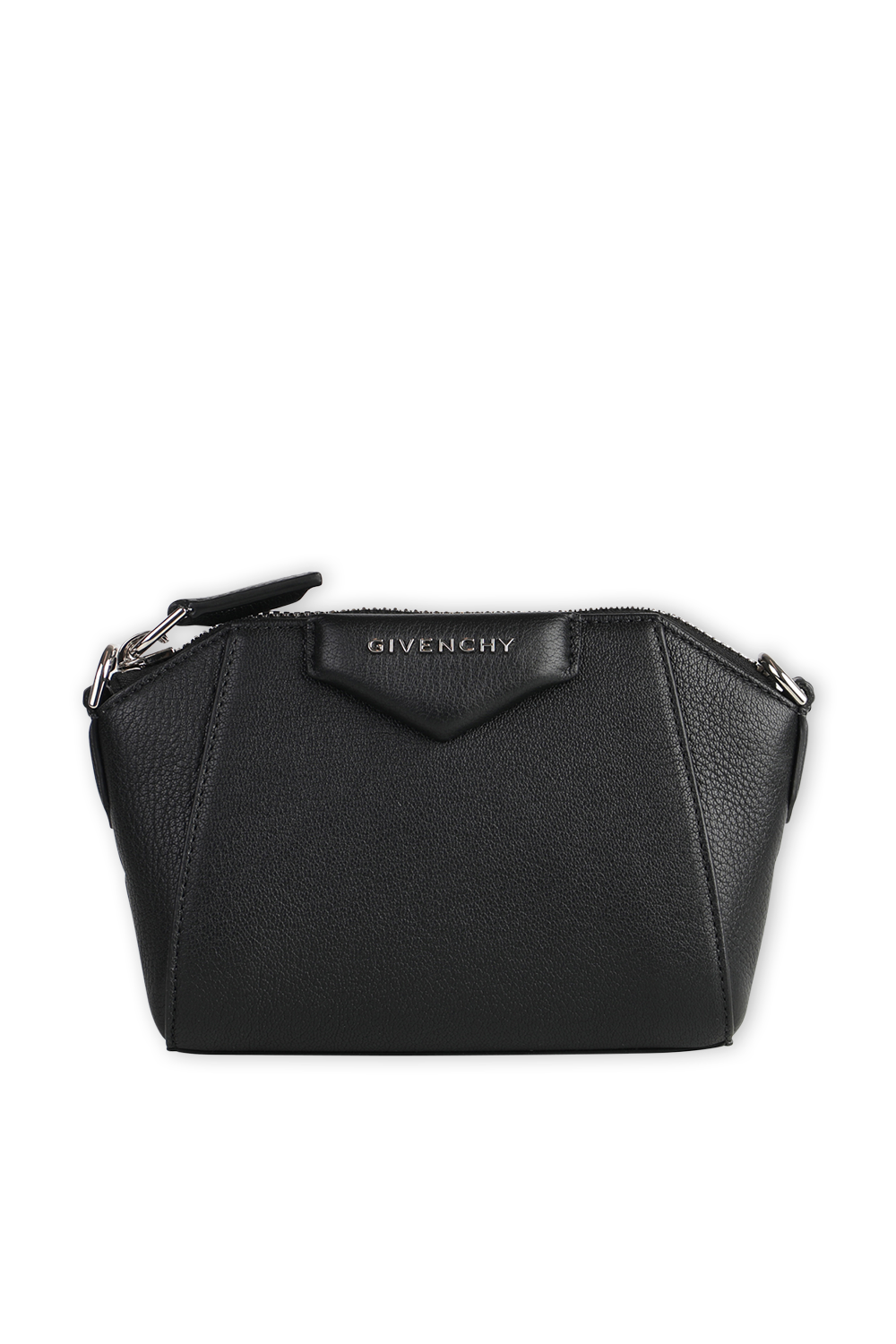 תמונת תקריב של Nano Antigona Bag in Black Grained Leather