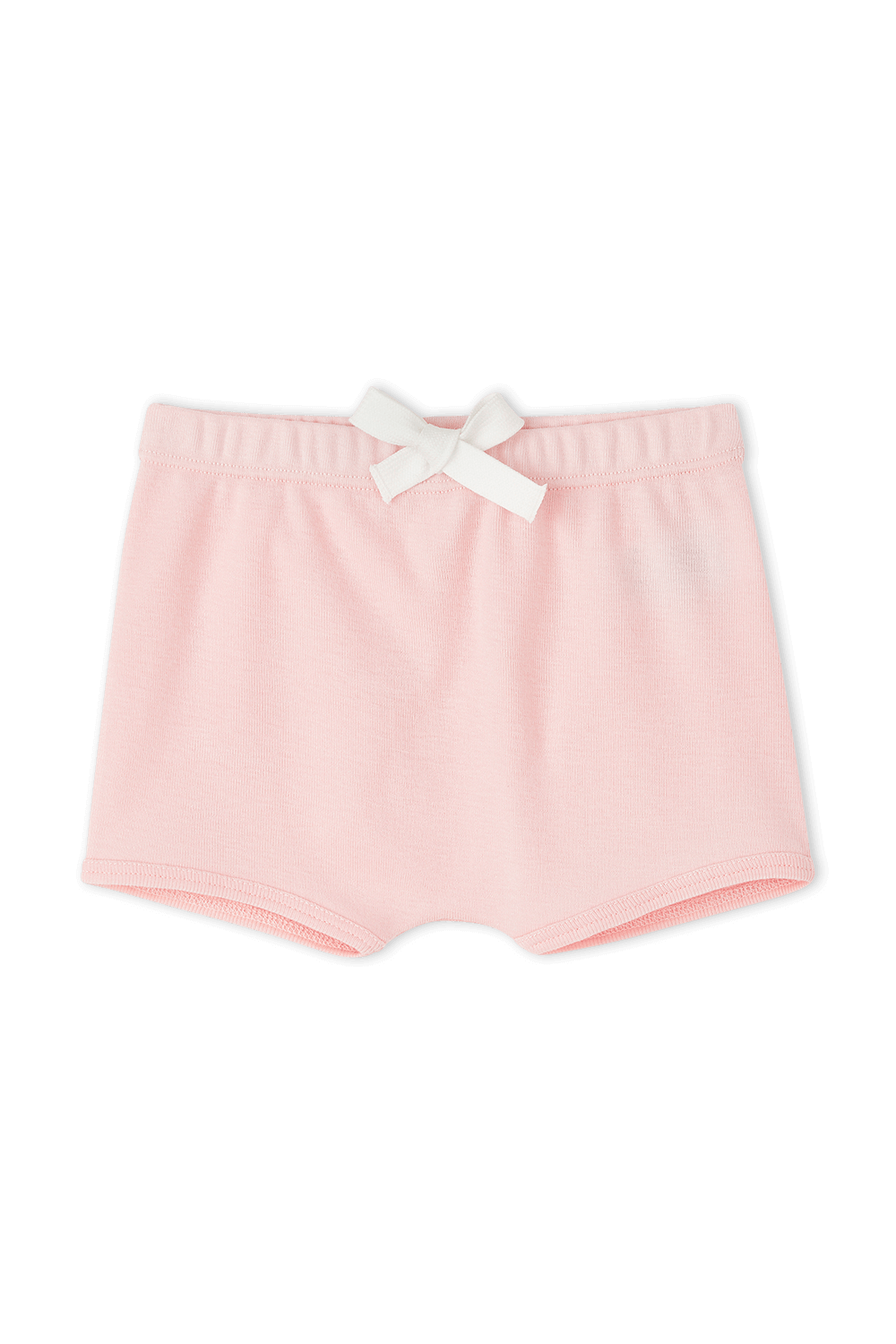 תמונה קידמית של גילאי 18-24 חודשים מכנסיים קצרים בוורוד עם אמרות צמודות