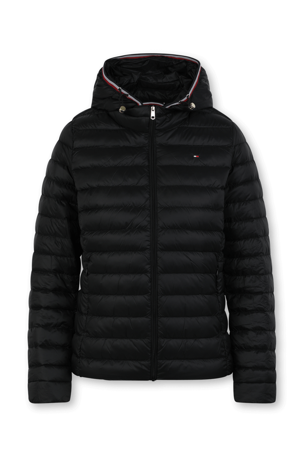 תמונה קידמית של מעיל פאפר קלאסי ומרוכסן בגוון שחור