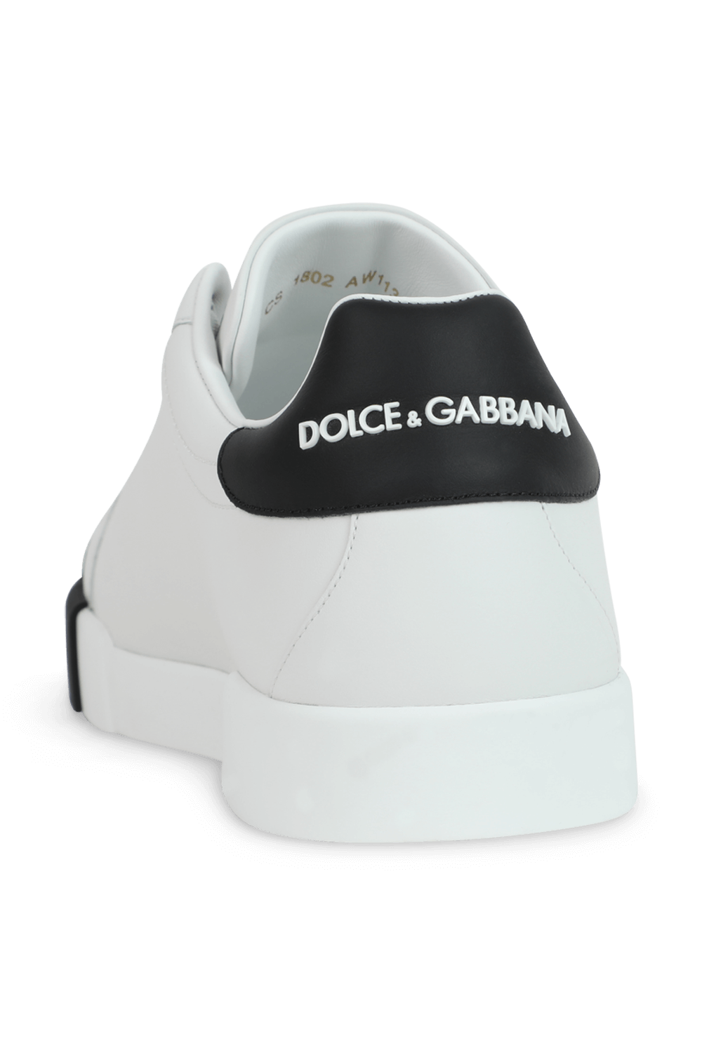 תמונה אחורית של Portofino Sneakers in White Leather with Rubber Toe