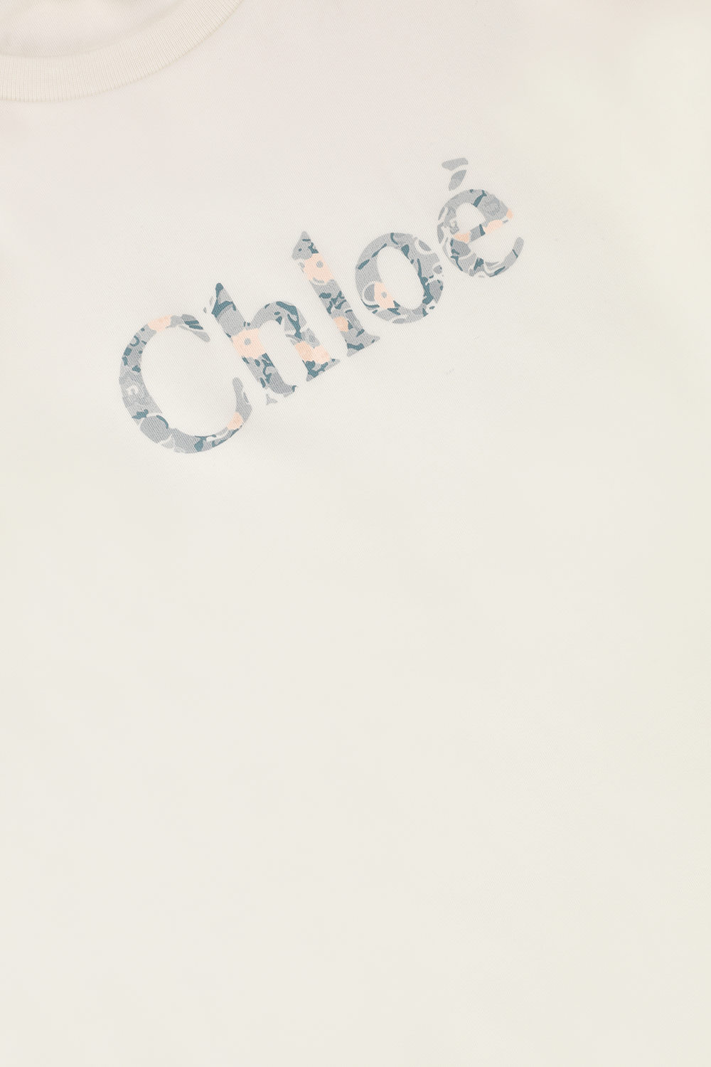 גילאי 4-5 חולצת טי ארוכה עם הדפס לוגו פרחוני CHLOE KIDS