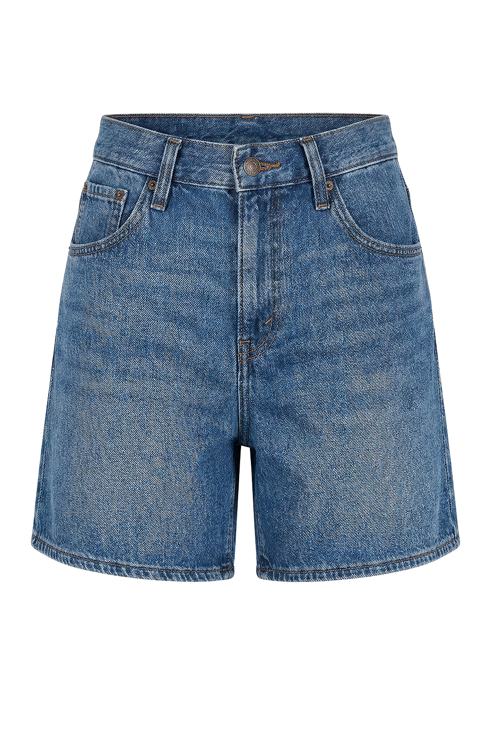 תמונה קידמית של מכנסי ג'ינס קצרים