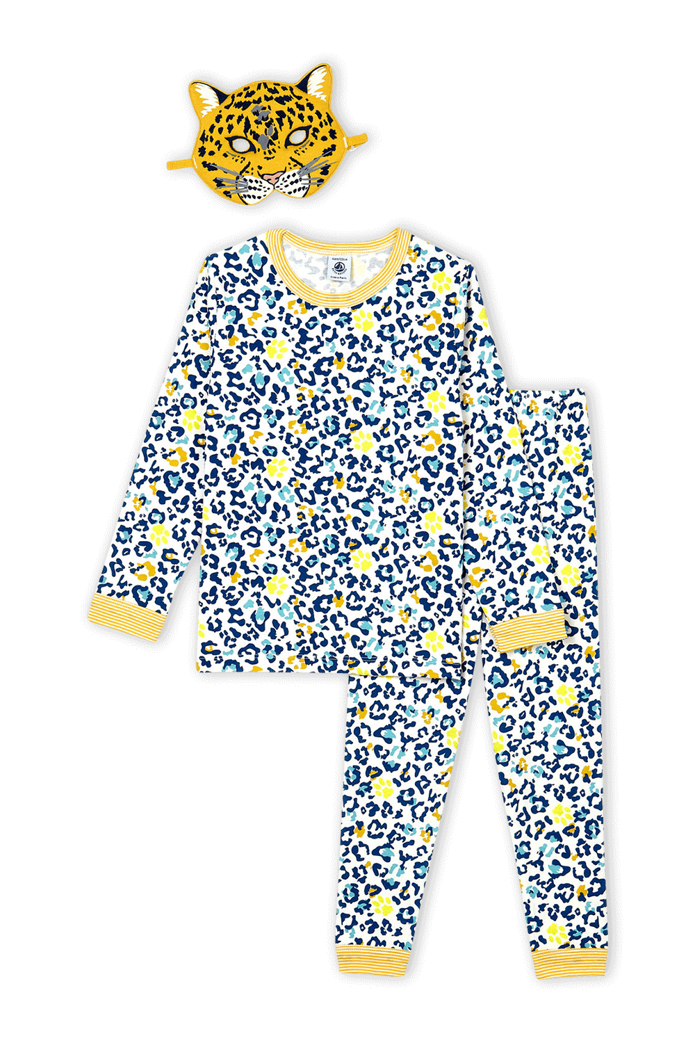 תמונה קידמית של גילאי 3-12 שנים סט פיז'מה ארוך בדפוס זוהר בחושך