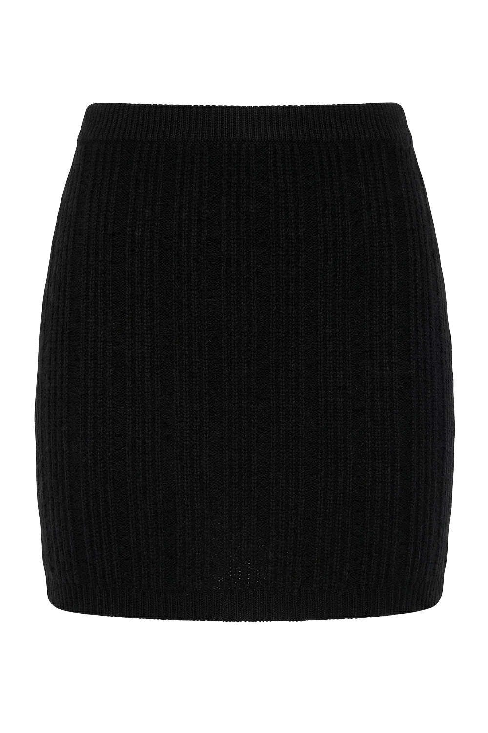 תמונה קידמית של חצאית מיני סריג