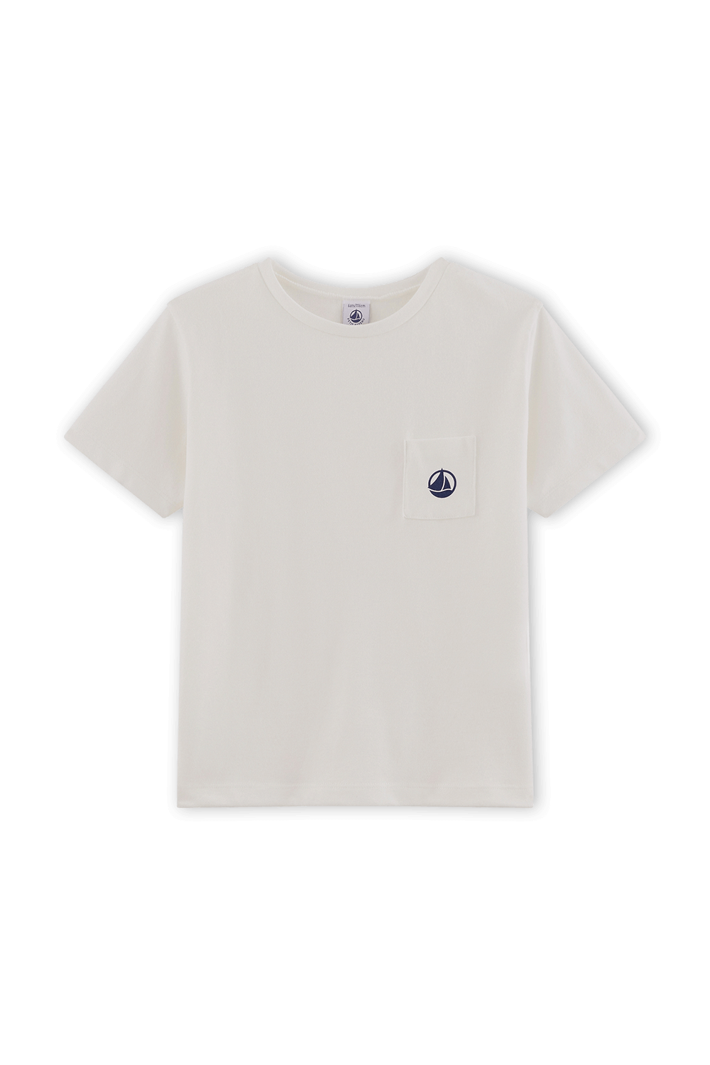 חולצת טי לבנה עם כיס צד - גילאי 4-5 PETIT BATEAU