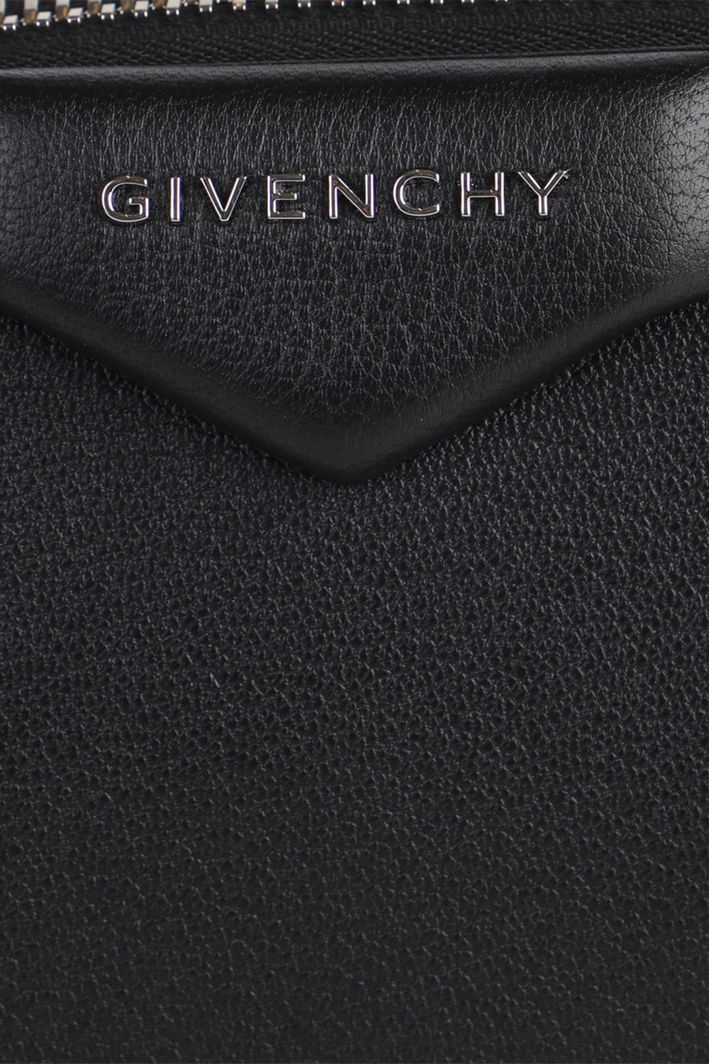 Nano Antigona Bag in Black Grained Leather