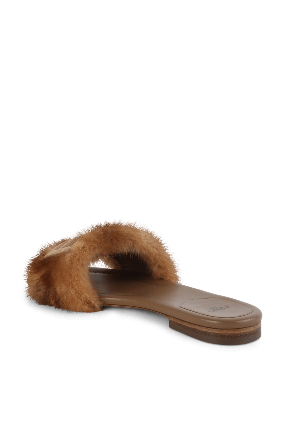 תמונה אחורית של כפכפי עור שטוחים 