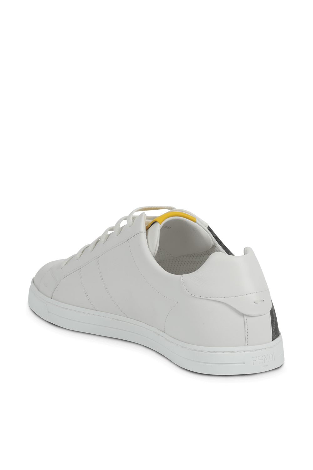 תמונה אחורית של White Leather Logo Sneakers