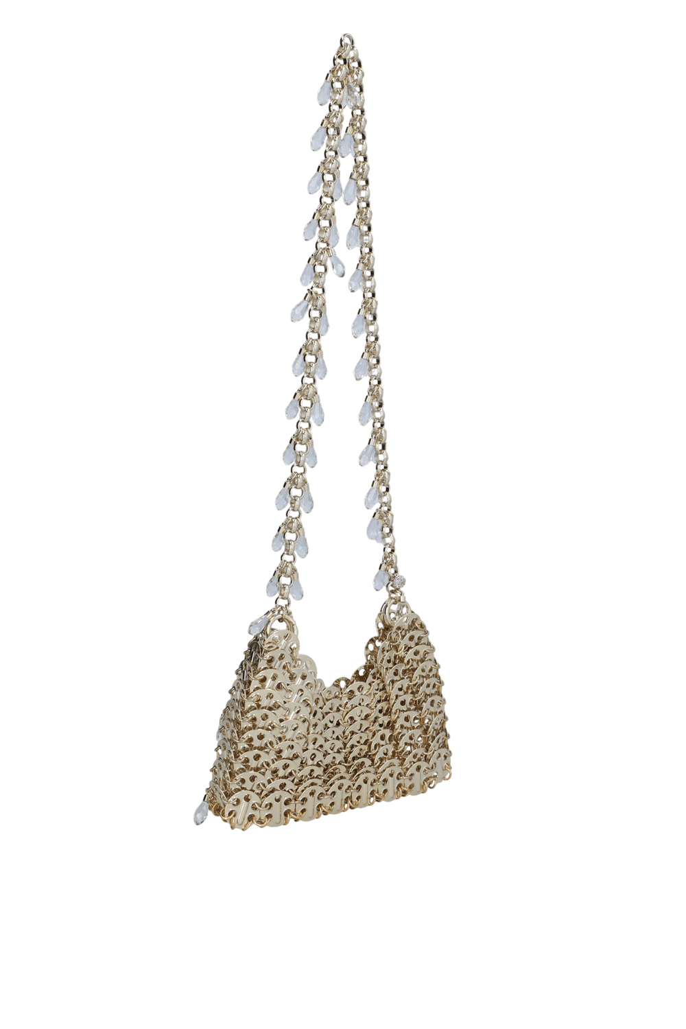 תמונה אחורית של תיק כתף מוזהב