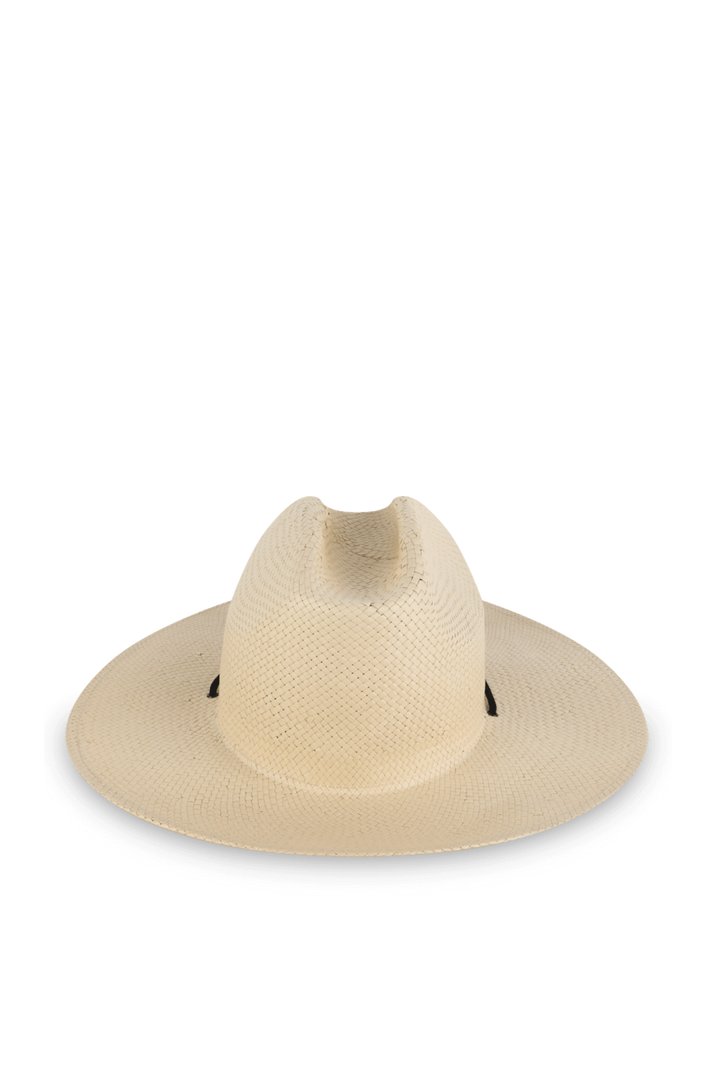 תמונה אחורית של כובע קש רחב שוליים