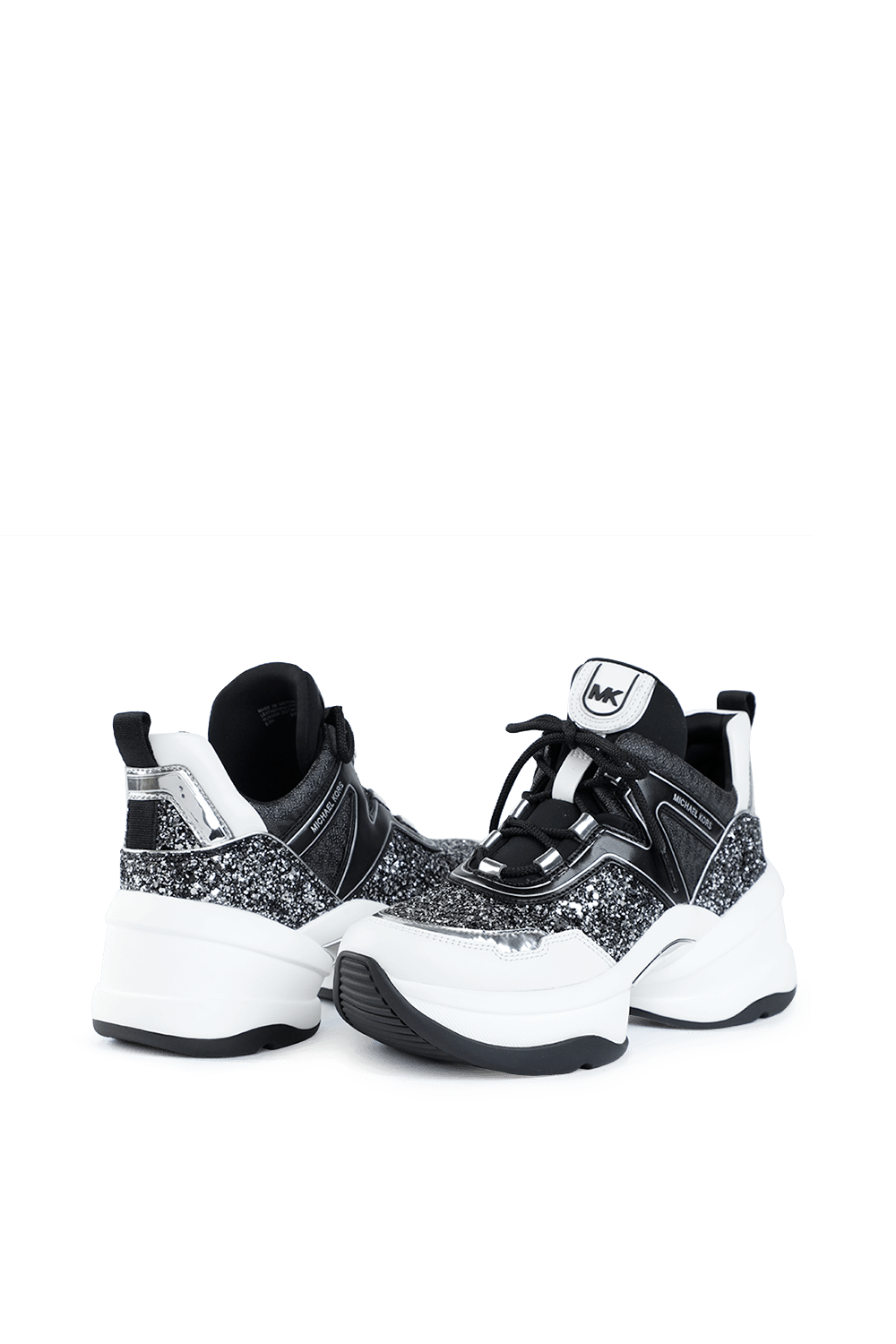 olympia glitter and leather trainer