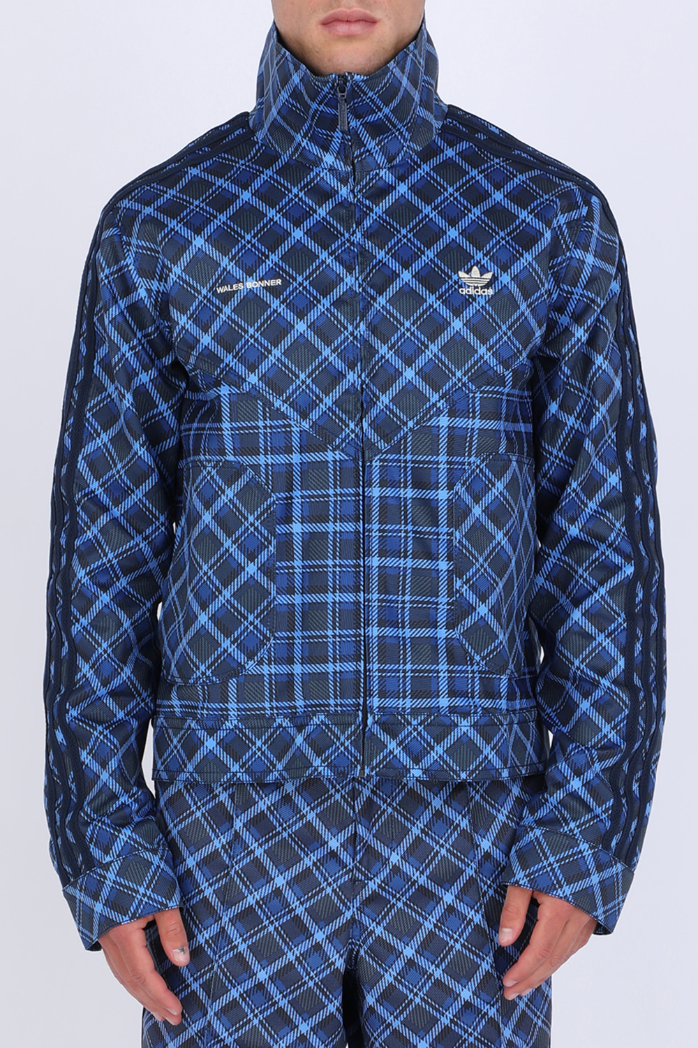 תמונת דוגמן קידמית של Adidas x Walles Bonner Track Top in Blue and Black