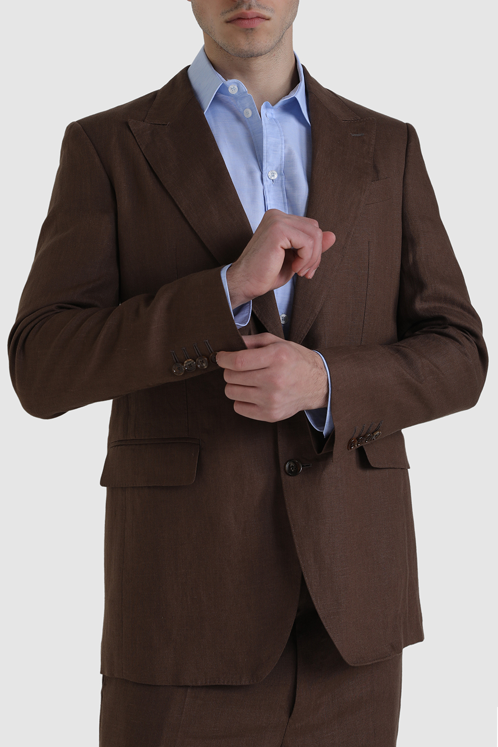 תמונת דוגמן קידמית של בלייזר מפשתן