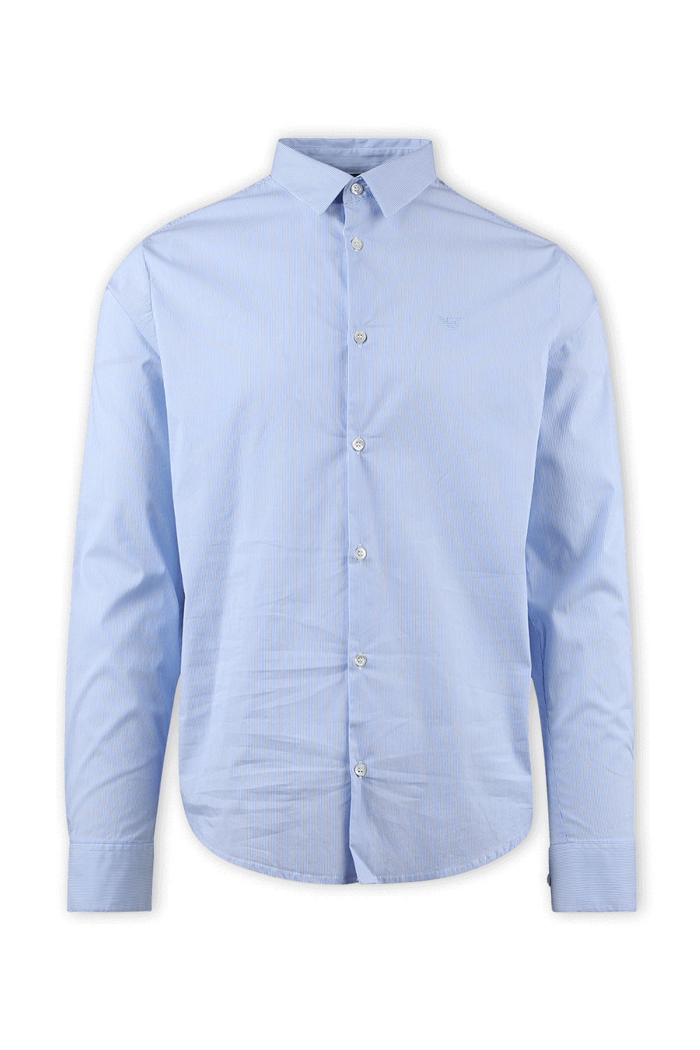 Blue Modern Fit Shirt in Striped Twill EMPORIO ARMANI