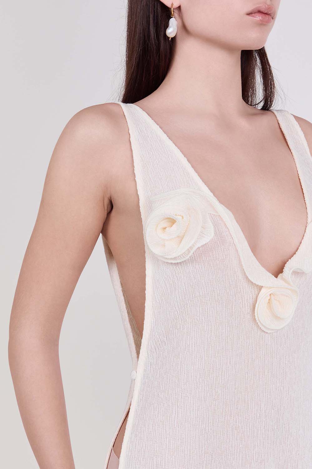 תמונת תקריב דוגמן של שמלת מקסי