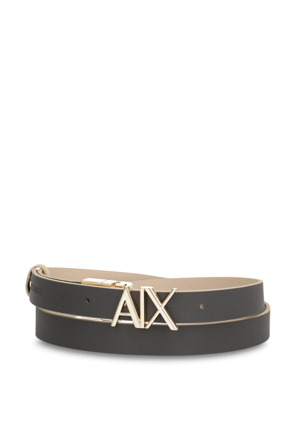 תמונה אחורית של חגורת עור דו צדדית