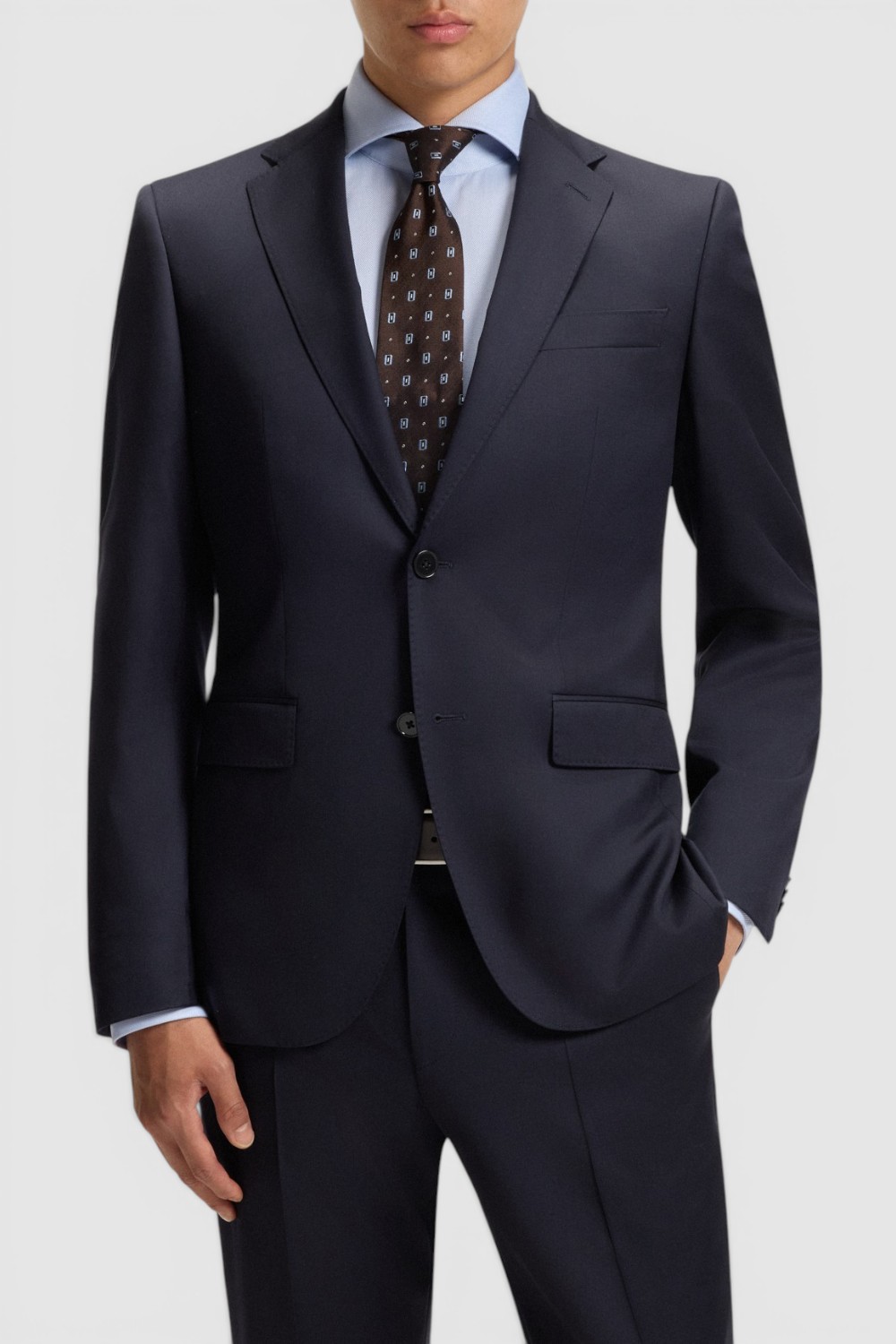 תמונת דוגמן קידמית של ז'קט מחויט בגזרה ישרה