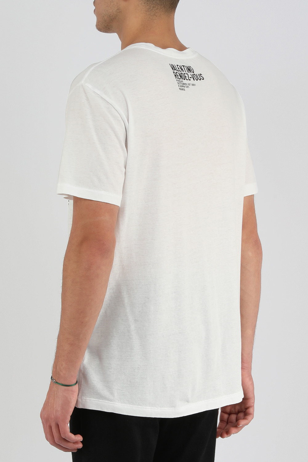 חולצת טי גרפית לבנה עם לוגו VALENTINO