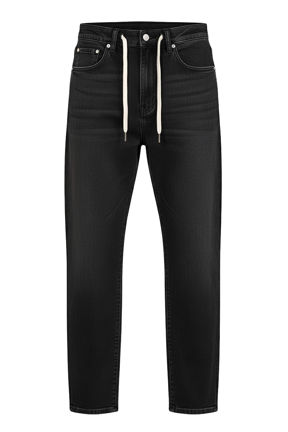 תמונה קידמית של מכנסי ג'ינס מתרחבים