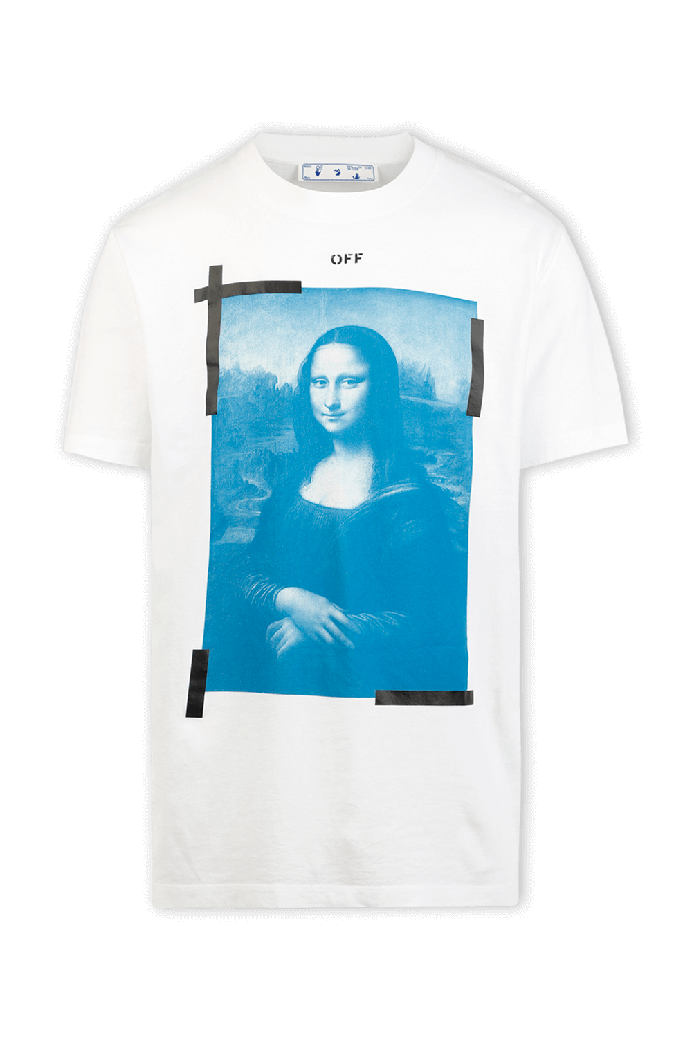 תמונה קידמית של Blue Mona Lisa Slim Tee in White