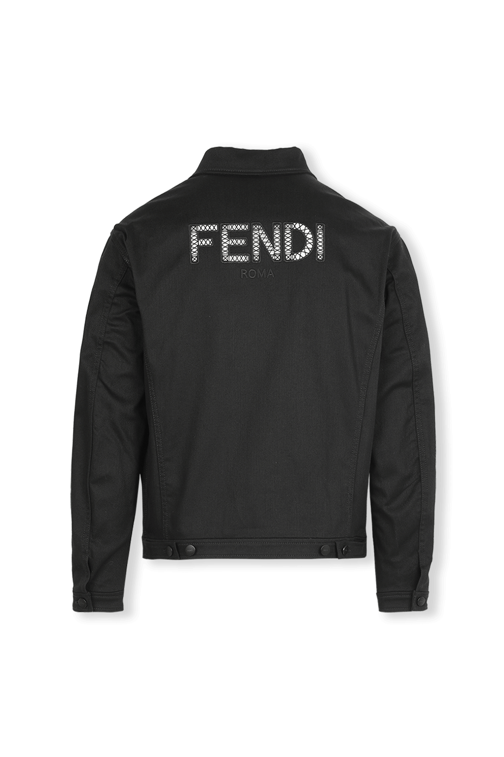 תמונה אחורית של ז'קט ג'ינס שחור