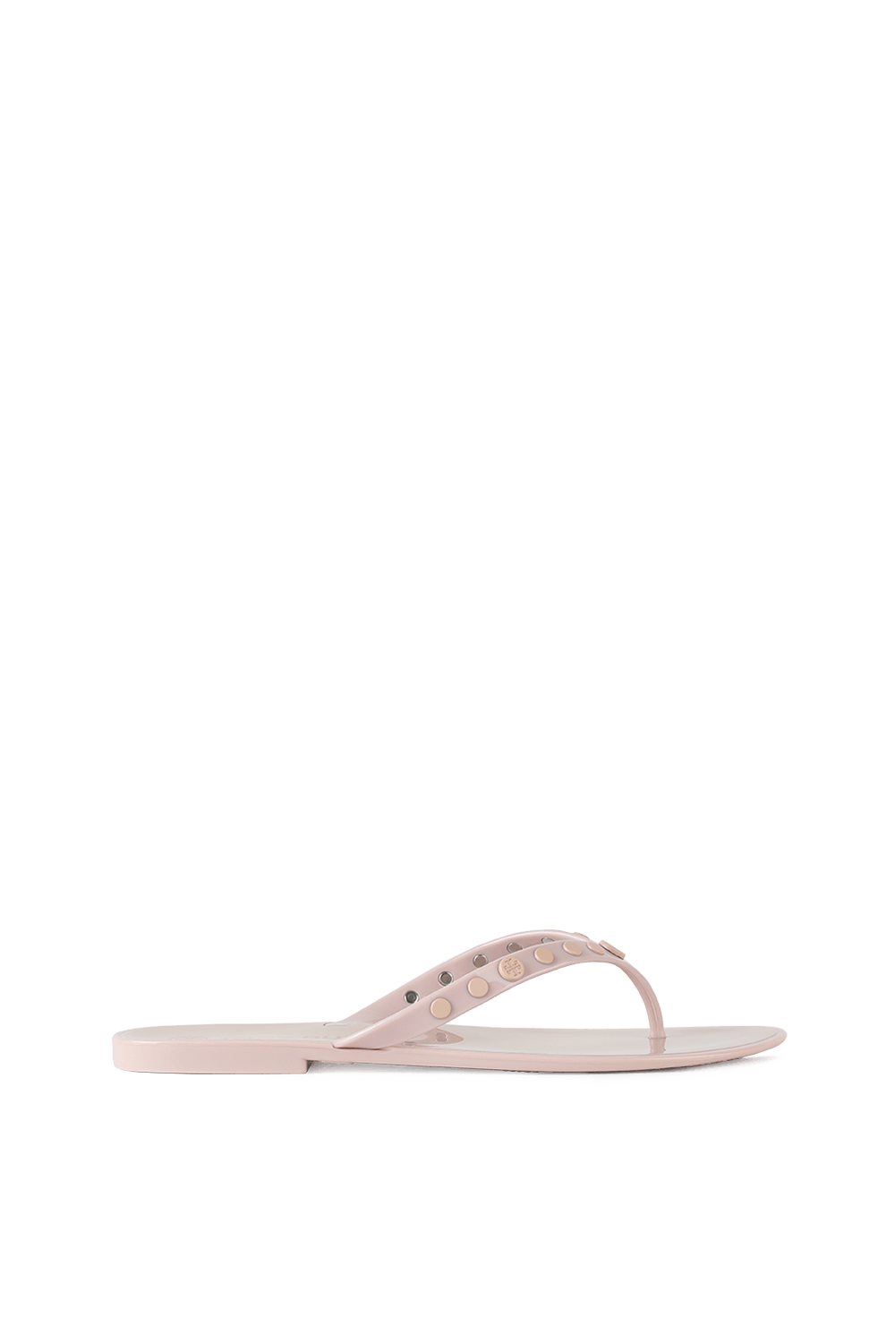 תמונה קידמית של כפכפי אצבע ג'לי עם ניטים