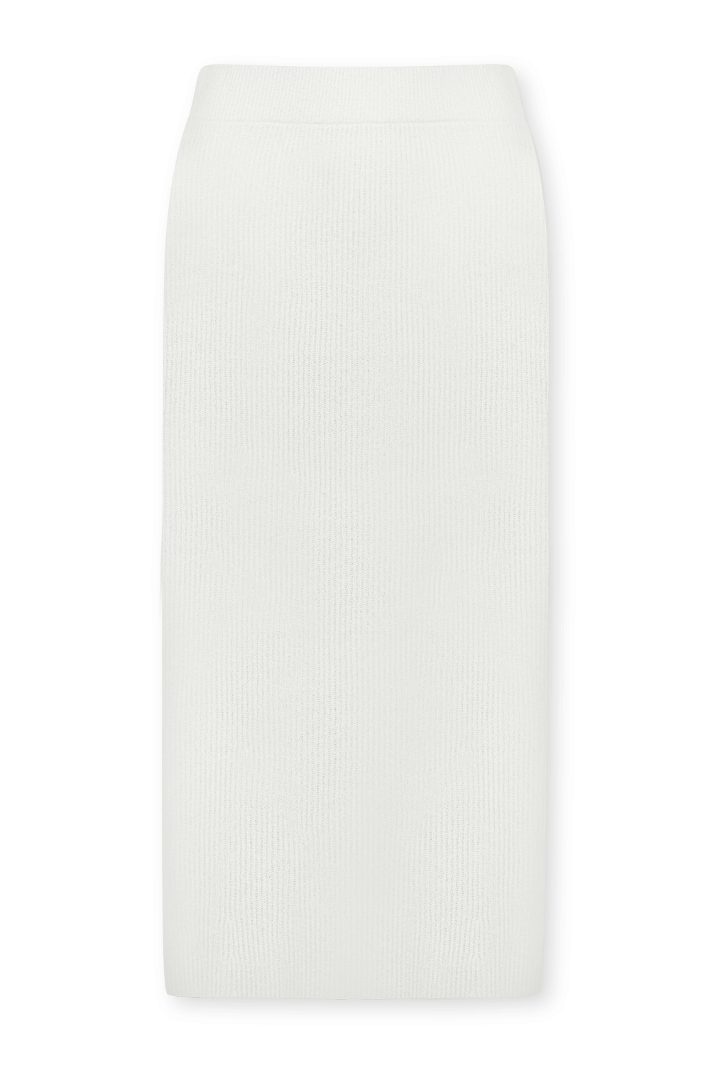 תמונה קידמית של חצאית מידי ריב לבנה