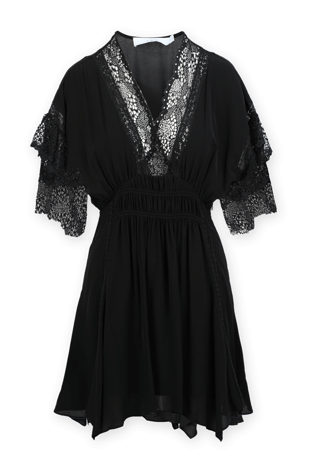 שמלת מיני ויסקוזה עם תחרה בגוון שחור image number null IRO