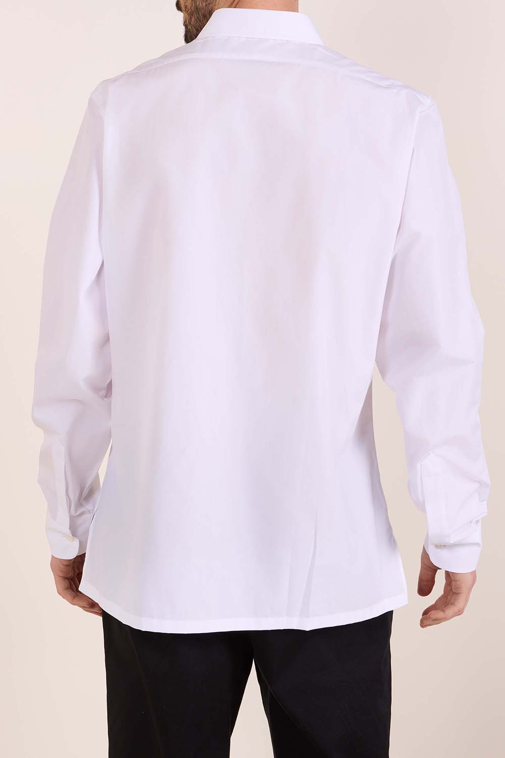 תמונת דוגמן אחורית של חולצות כפתורים ארוכה