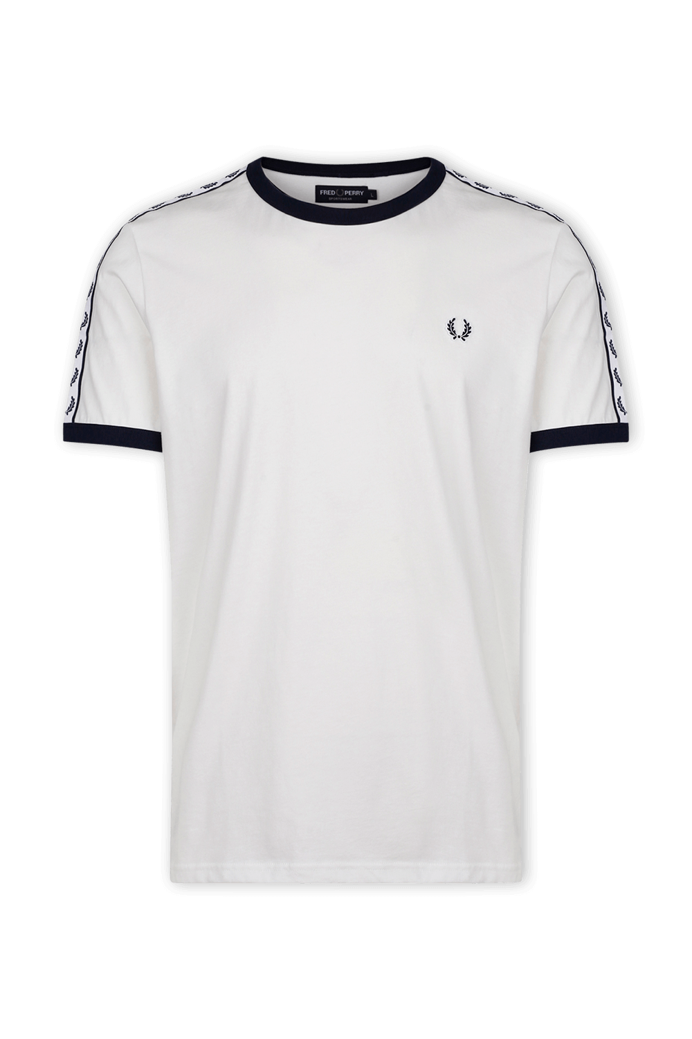 Taped Ringer Tee in Snow White FRED PERRY