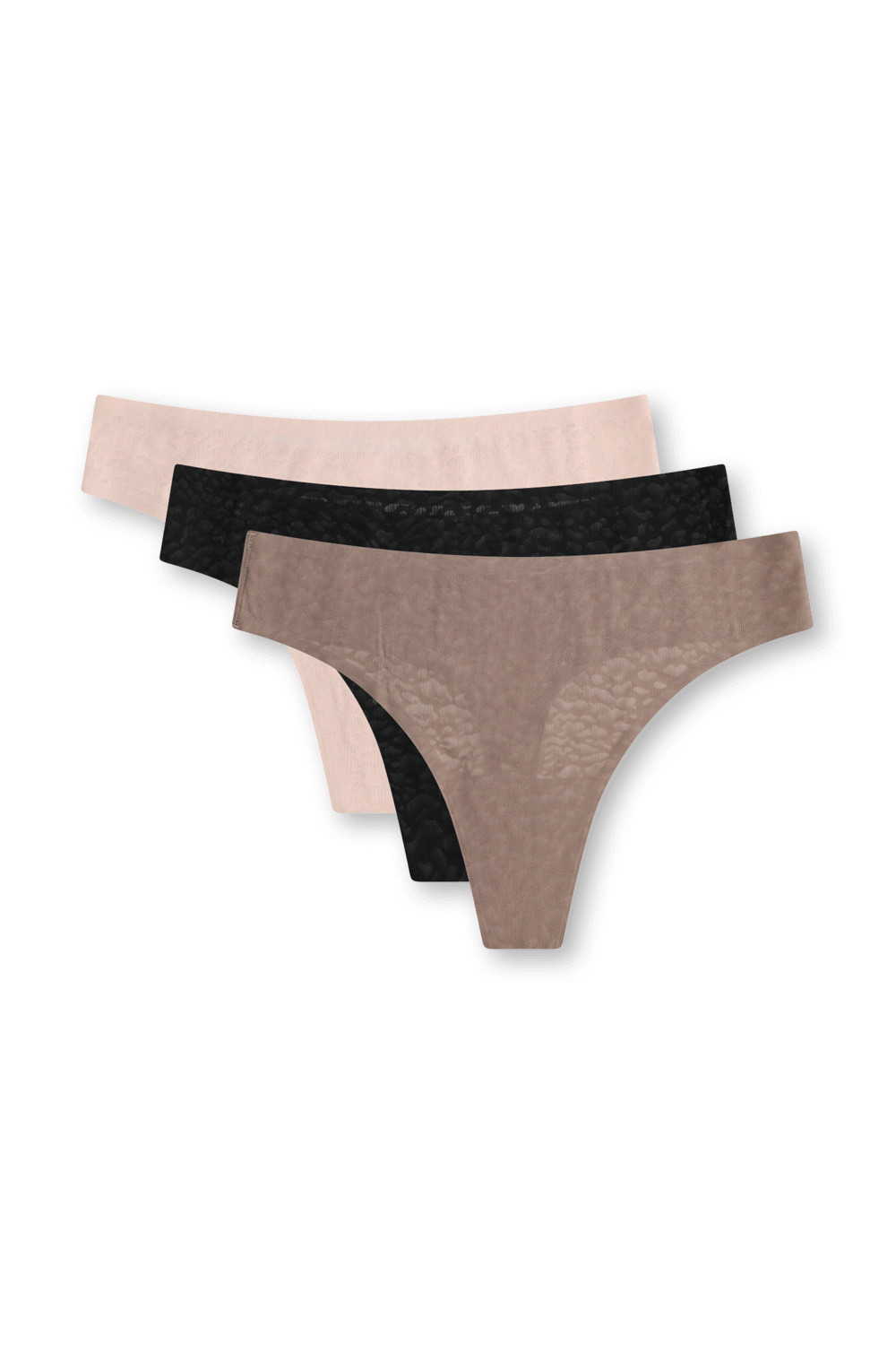 תמונה קידמית של Inviswear Mid Rise Thong Lace 3 pack