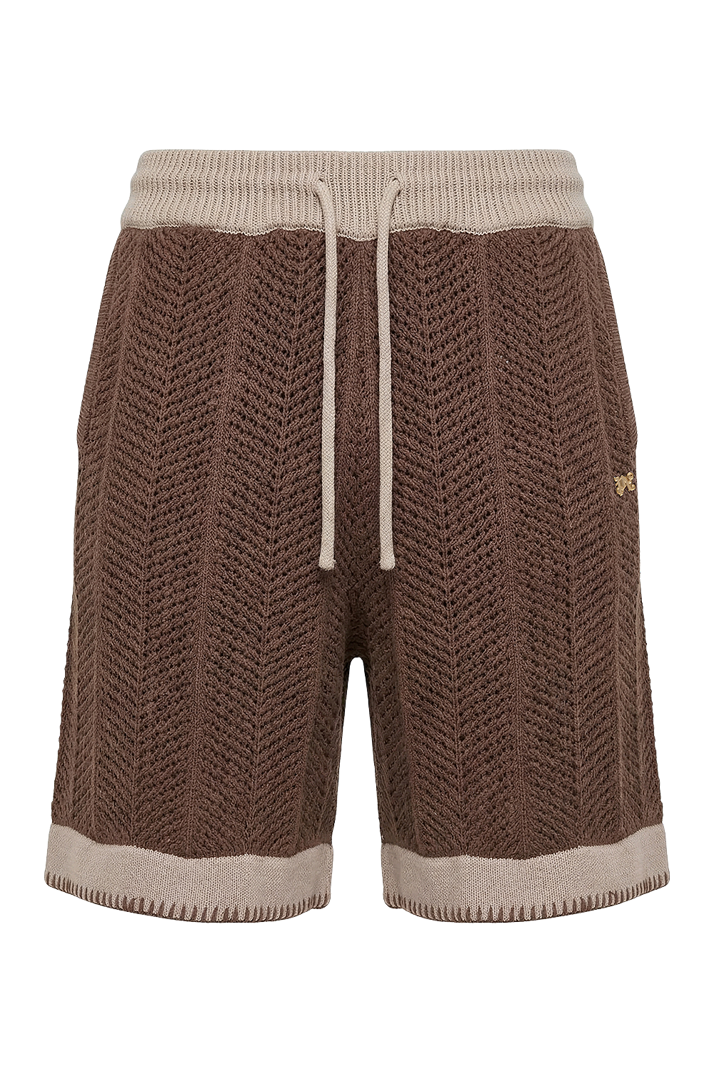 תמונה קידמית של מכנסיים קצרים סרוגים