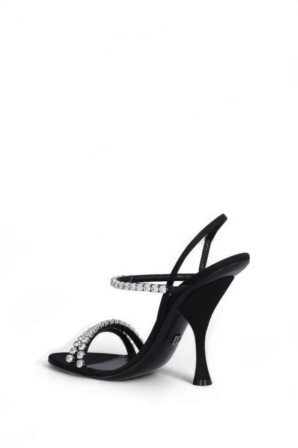 תמונה אחורית של סנדלי עקב קריסטל